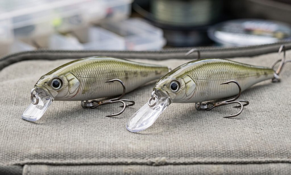 Minnows com barbelas diferentes para trabalho raso e mais profundo